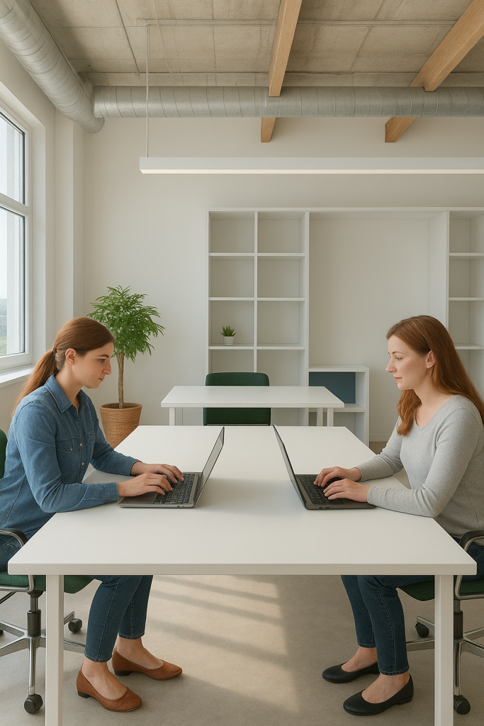 working inside office Stepgrowup